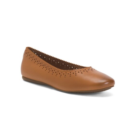 SOFTWALK Tan Leather Selma Comfort Flats - Picture 1 of 2